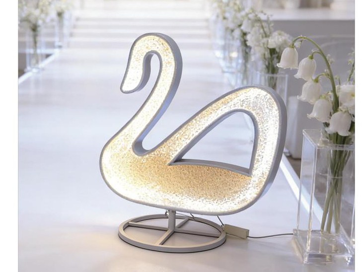 Illuminated Swan Pair