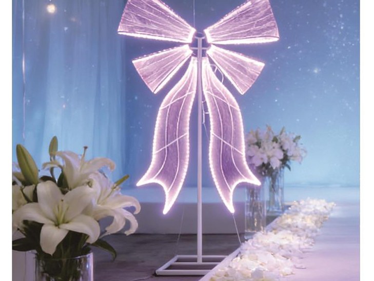 Neon Bow Backdrop (Purple, Small)