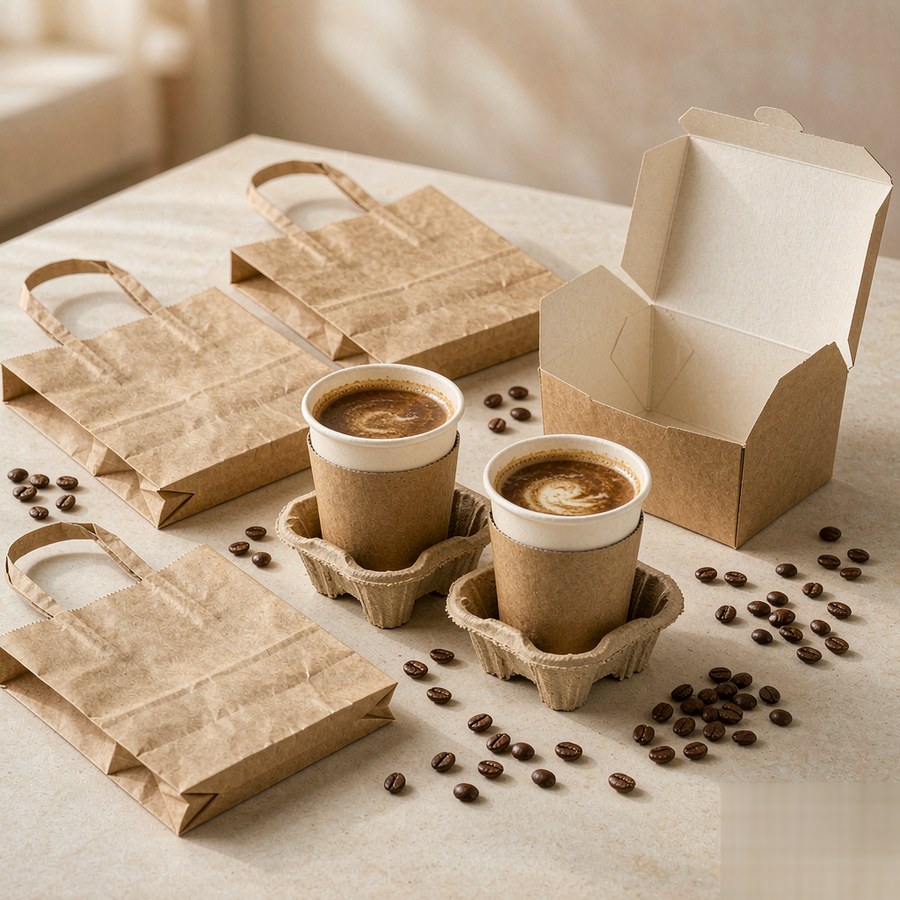 Custom Kraft Takeout Bags