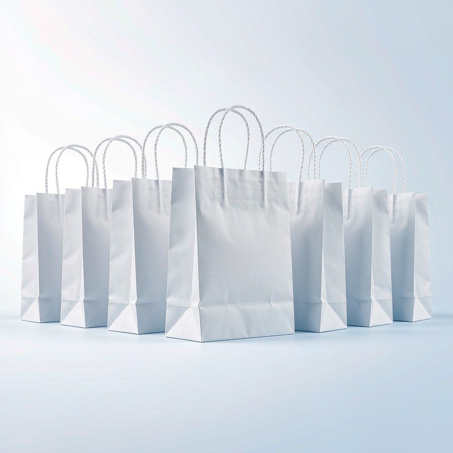 Custom White Card Paper Bags